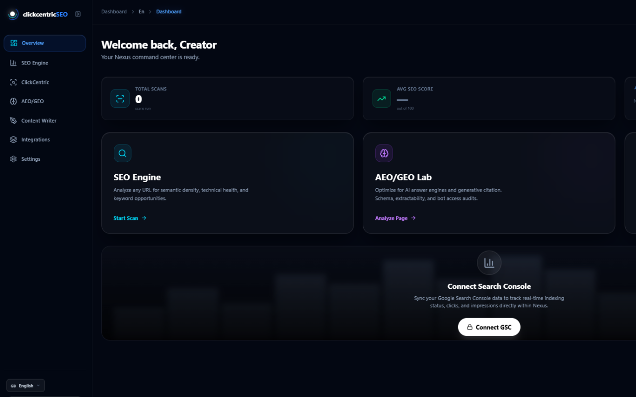 Clickcentric AI | Humanize, Auto-Publish & Optimize for AI Search logo