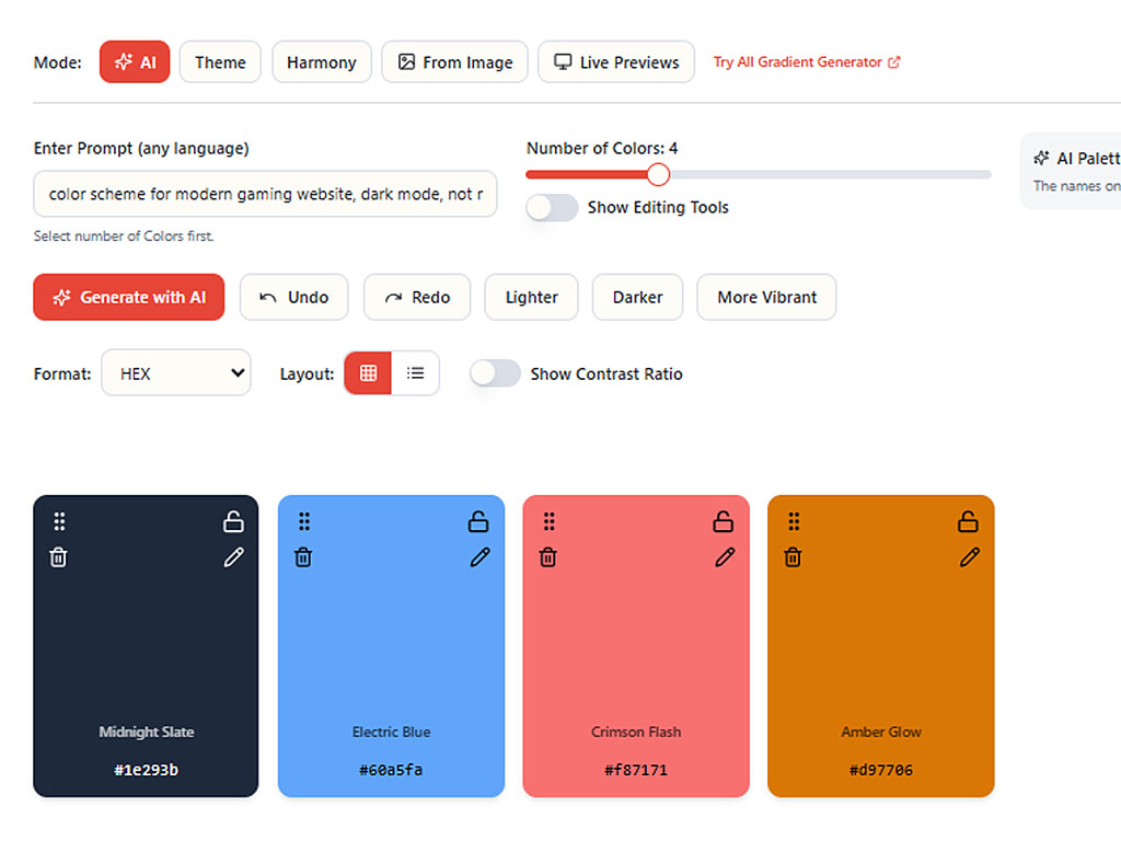 EnigmaEasel – AI Color Palette Generator & Design Suite preview
